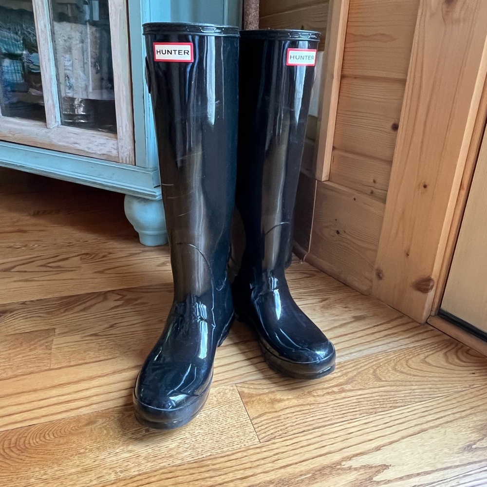 Hunter Black Winter Rain Boots Waterproof - Picture 2 of 5